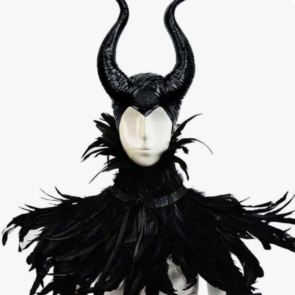 Gothic Black Feather Cape Shawl - Picture 5 of 5